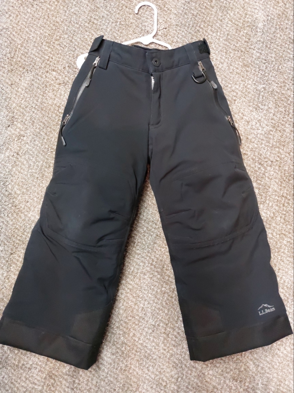 Boys L.L. Bean Black Snow Pants With Grow Feature